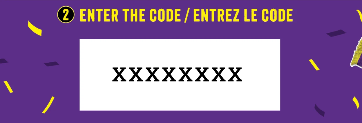 An example of a pin code from a participating product